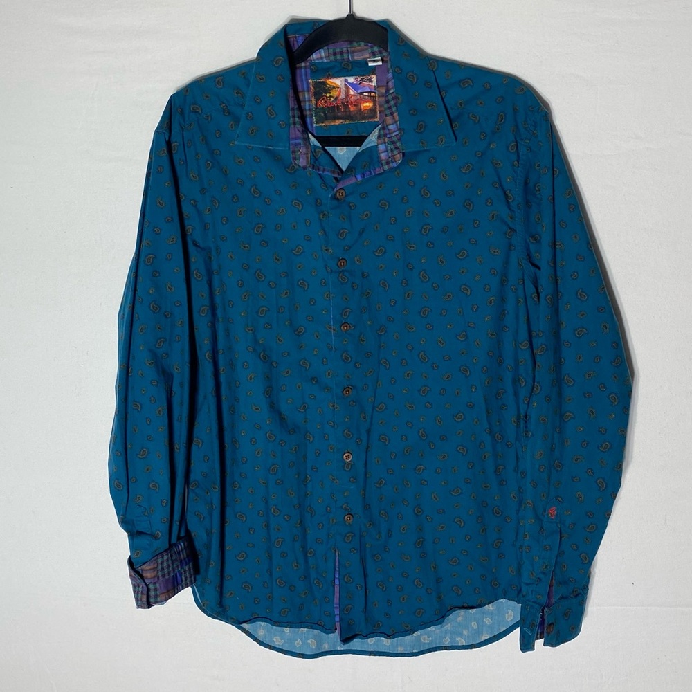 Robert Graham Blue Paisley Casual Long Sleeve Button Up Shirt L